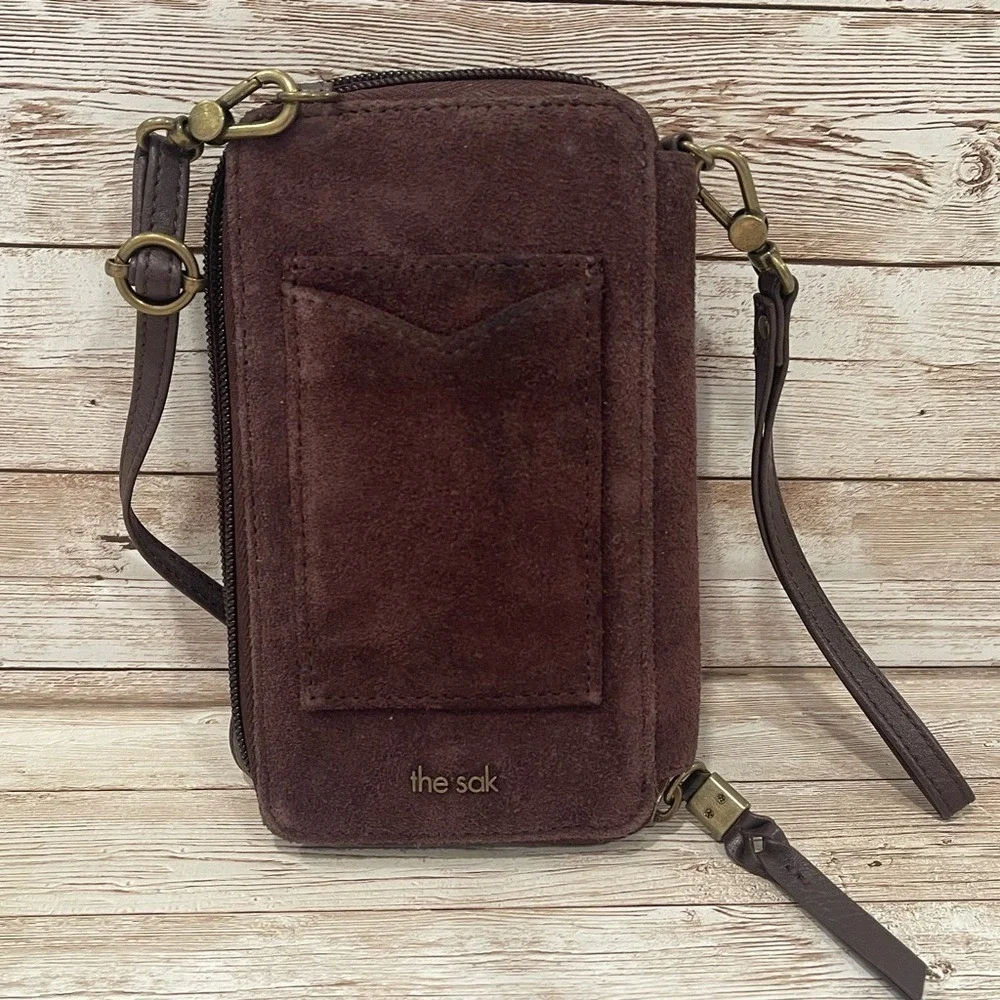 The Sak Chocolate Brown Suede Crossbody‎ Bag
